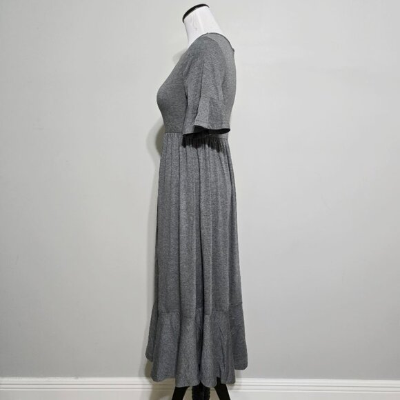 New Emery Rose S Midi Dress Cottagecore Boho Tiered Flounce Ruffle Bell Sleeve - Picture 7 of 13